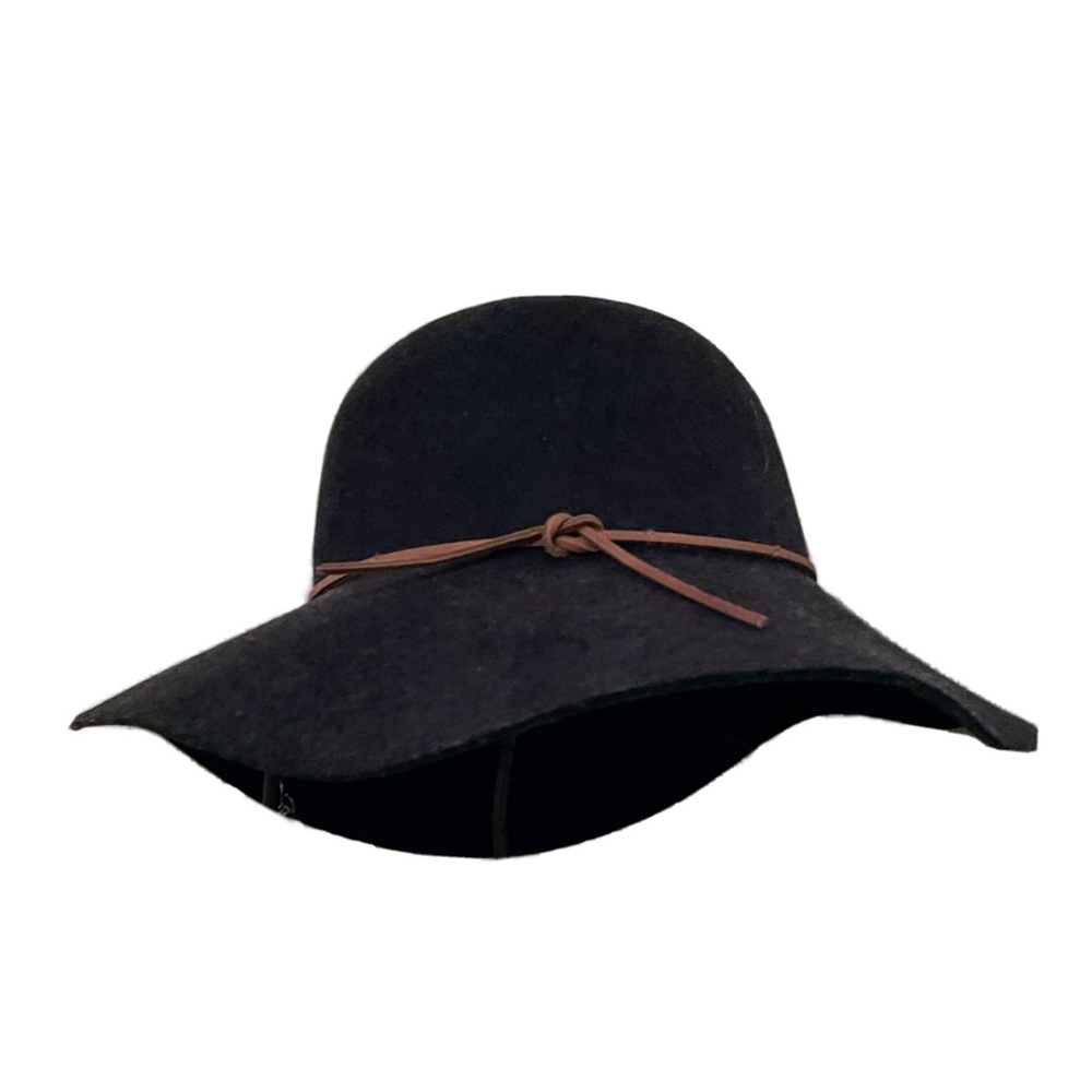 Dark gray wool fedora hat